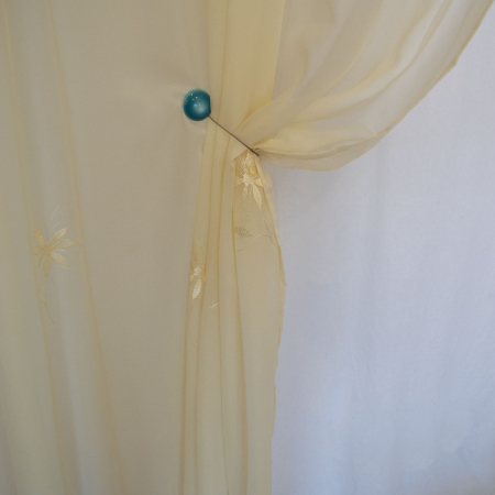 Perdea Velaria voal simplu crem cu broderie, 230x245 cm [2]
