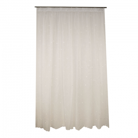 Perdea Velaria voal simplu alb brodat, 230x245 cm [5]