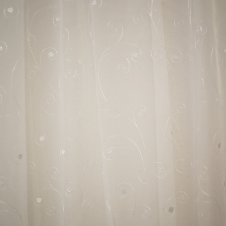 Perdea Velaria voal simplu alb brodat, 230x245 cm [4]