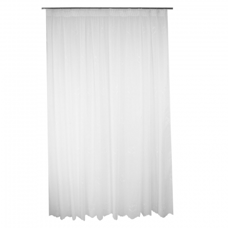 Perdele la oferta - Perdea Velaria voal simplu alb brodat, 350x240 cm