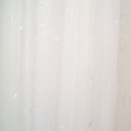 Perdea Velaria voal simplu alb brodat, 230x245 cm [3]