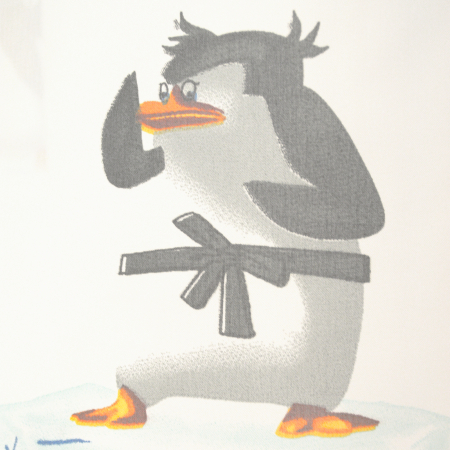 Perdea Velaria voal alb cu pinguini, 440x155 cm [1]