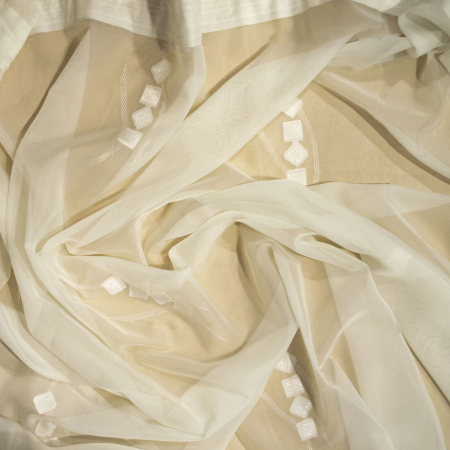 Perdea Velaria voal unt cu imprimeu geometric, 260x245 cm [1]