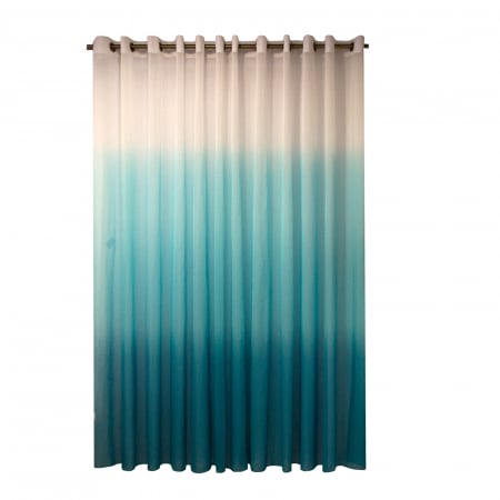 Perdele fara model / ml - Perdele Velaria in degrade turcoaz cu capse, 400x255 cm