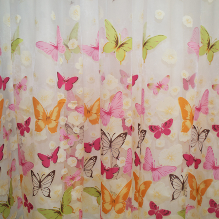 Perdele Velaria Organza cu fluturi multicolor, 2x130x245 cm [3]