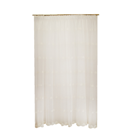 Perdele unicat - Perdele Velaria tul ivoire cu model brodat, 300x 270 cm