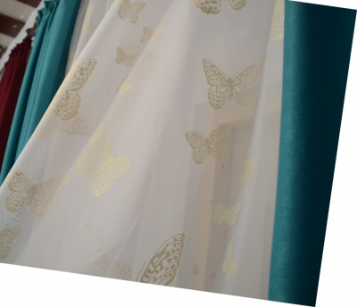 Perdele voal fluturas pictat gold [2]