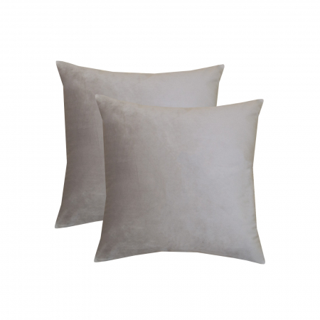 Perna Velaria, catifea Shell Grey, 40x40 cm - Burduf cadou [1]
