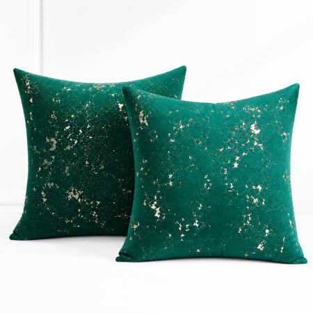 Perna Velaria, catifea Green Cosmos 40x40 cm - Burduf cadou [1]