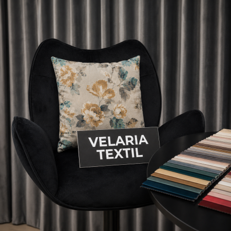 Perna Velaria Flowers Gri 40/40 cm - Burduf cadou [2]