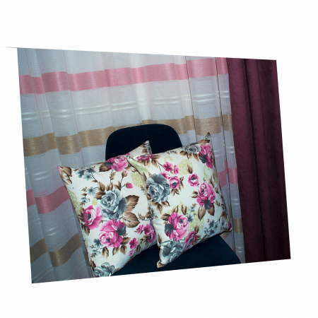 Perna Velaria Flowers Roz 40/40 cm - Burduf cadou [2]