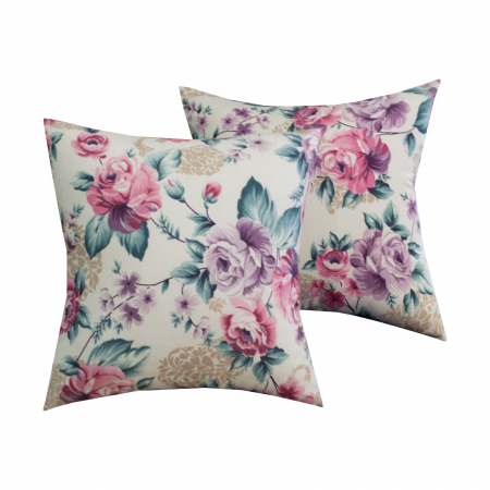 Perna Velaria, in Turquoise-pink flowers, 40x40 cm - Burduf cadou [2]