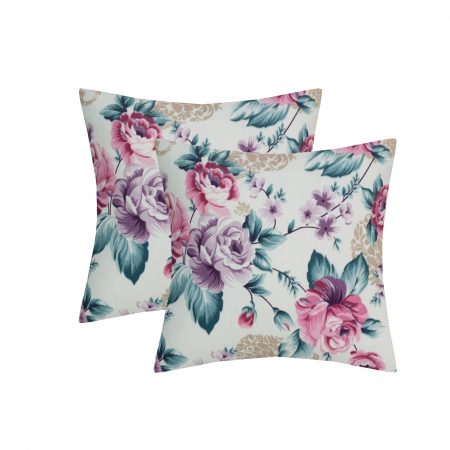 Perna Velaria, in Turquoise-pink flowers, 40x40 cm - Burduf cadou [1]