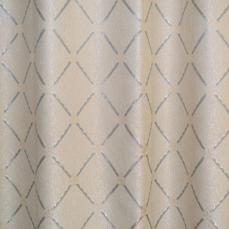 Set draperii tafta bej cu romburi gri cu capse [3]
