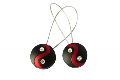 Set 2 magneti decorativi cu sufa metalica 13 cm, rosu/negru [0]