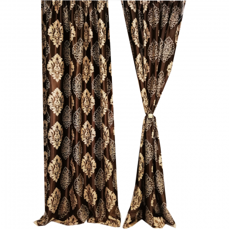 Set draperii Velaria blackout baroc wenge lucios, 2x200x260 cm [2]