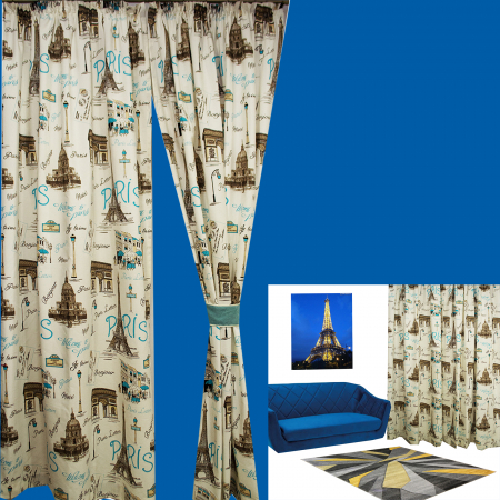 Set Draperie Velaria In Paris Blue, 2*140x250 cm [3]