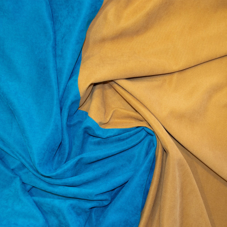 Set draperii turcoaz cu parte mustar, 2x150x240 cm [1]