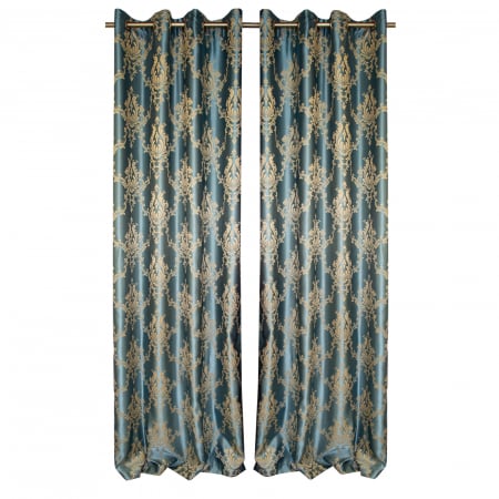Set draperii tafta cardinal turcoaz, 2*140x260 cm [0]