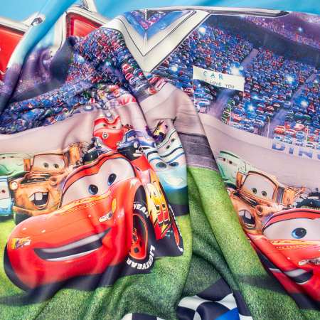 Set draperii cu imprimeu masini de curse, 2*140x240 cm [1]