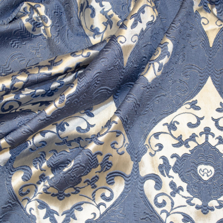 Set draperii baroc albastru, 2*85x190 cm [1]