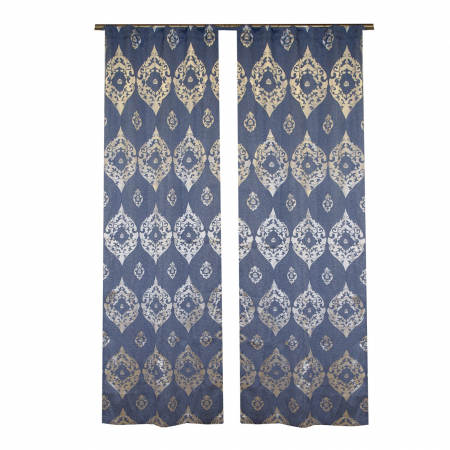 Set draperii baroc albastru, 2*85x190 cm [0]