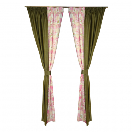 Set draperii fagure roz, 2*130x260 cm [2]