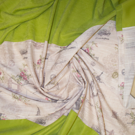 Set draperii Velaria, verde cu imprimeu, 2*130x260 cm [2]