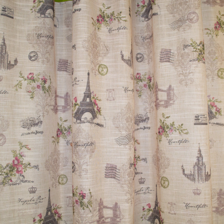 Set draperii Velaria, verde cu imprimeu, 2*130x260 cm [3]