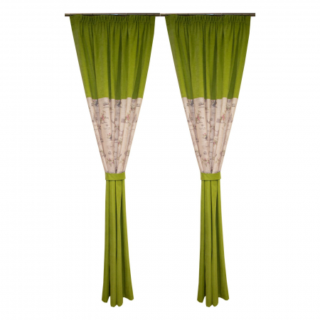 Set draperii Velaria, verde cu imprimeu, 2*130x260 cm [1]