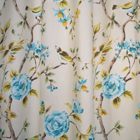 Set draperii floral turcoaz, 2*120x270 cm [1]