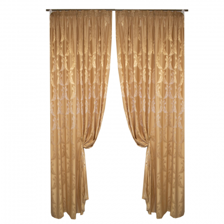 Draperii clasic - Set draperii jacard grej, 2*220x245 cm