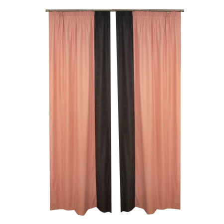 Set draperii roz cu parte gri, 2x120x260 cm [1]
