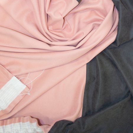 Set draperii roz cu parte gri, 2x120x260 cm [2]