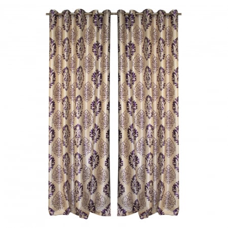 Draperii clasic - Set draperii blackout baroc mov, 2*140x260 cm