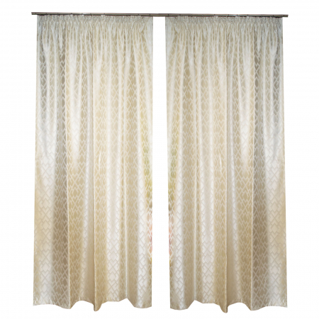 Set draperii tafta romb unt, 2*150x250 cm [1]