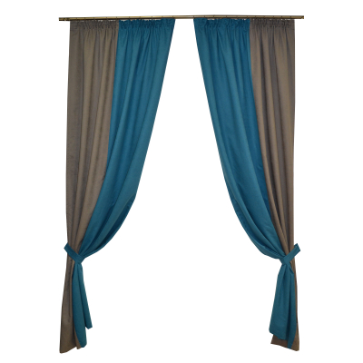 Draperii moderne - Set draperii Velaria turcoaz-gri, 2x140x260 cm
