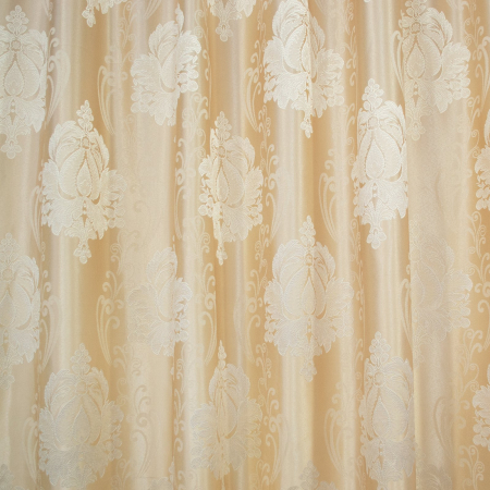 Set draperii tafta baroc ivory, 2x180x245 cm [1]