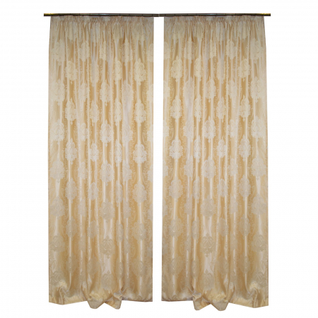 Set draperii tafta baroc ivory, 2x180x245 cm [0]