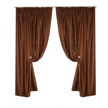 Draperii clasic - Set draperii blackout maro, 2*130x150 cm
