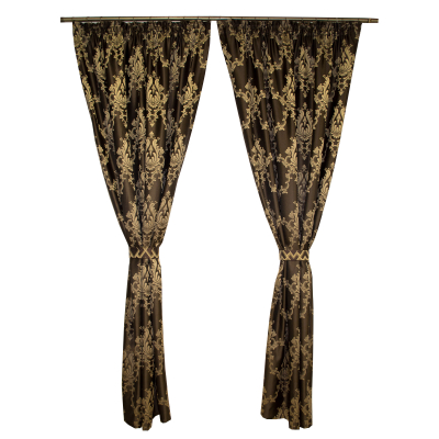 Set draperii tafta wenge cu model 2x140x225 cm [0]