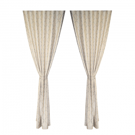 Set draperii tafta bej cu romburi gri cu rejansa [2]