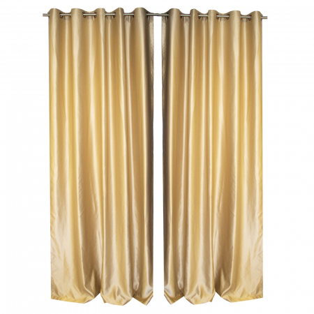 Set draperii tafta aurie cu capse, 2*150x275 cm [1]