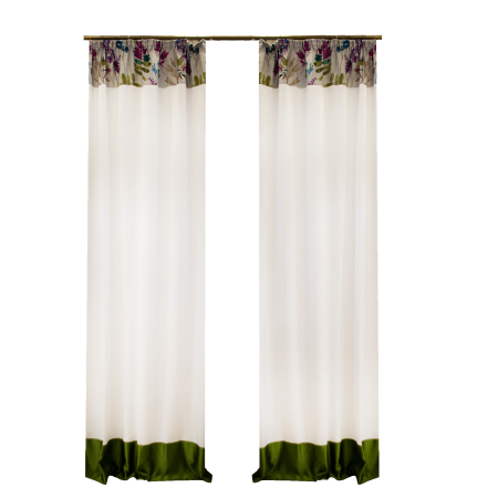 Draperii - Set draperii Velaria alb cu motiv florar, 2x125x275 cm