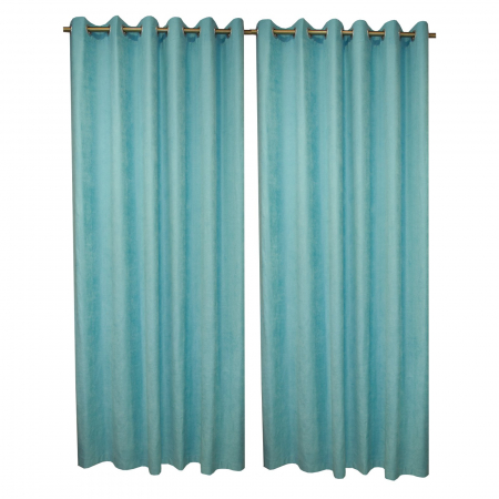 Draperii la oferta - Set draperii Velaria albastru deschis cu capse, 2x125x223 cm