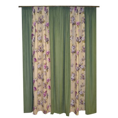 Set draperii Velaria floral mov cu verde, 2x175x245 cm [2]