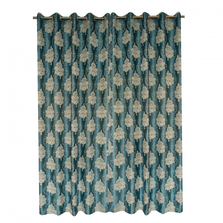 Set draperii Velaria tafta turcoaz cu baroc bej [1]