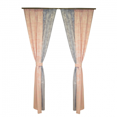 Draperii moderne - Set draperii Velaria asos gri cu roz, 2x120x235 cm
