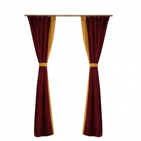 Draperii unicat - Set draperii Velaria Milas grena cu galben, 2x150x200 cm