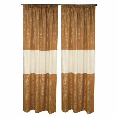 Set draperii Velaria asos cappuccino cu parte unt, 2x125x255 cm [1]
